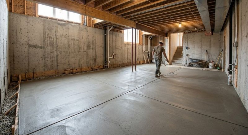 Basement Concrete Installation in Polk County, NC