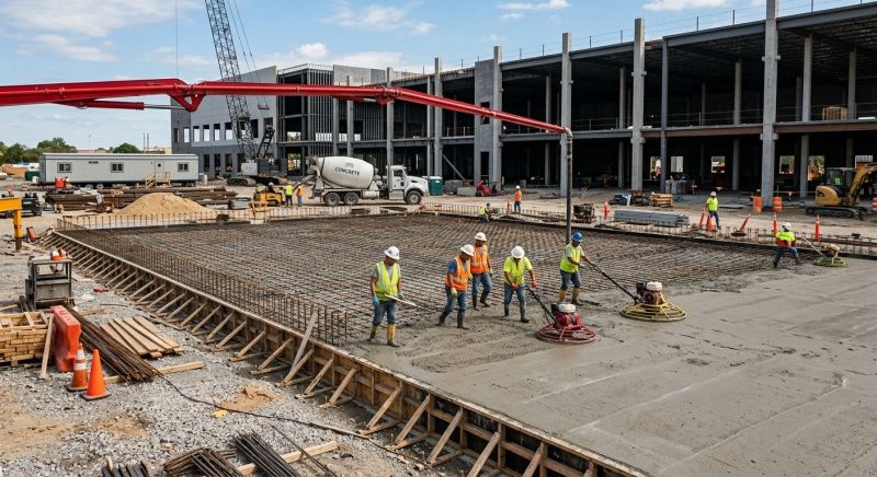Commercial Slab Construction in Greer, SC