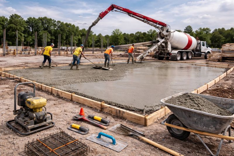 Commercial Slab Installation in Easley, SC